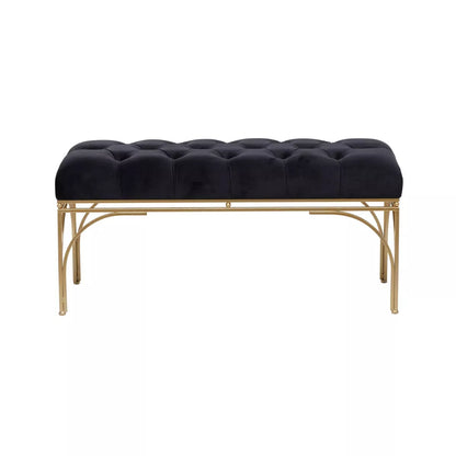 Rectangular Glam Velvet Bench -Black