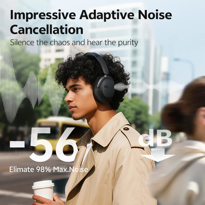 QCY H3S Over-Ear Headphones with Hi-Res LDAC and Spatial Sound, Adaptive ANC, Bluetooth 6.0, 102 Hours Battery Life
