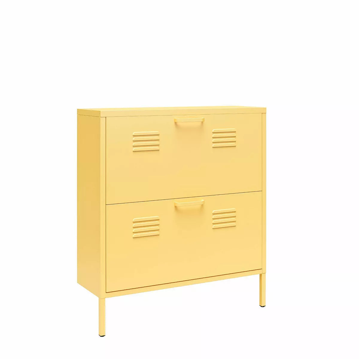 Cache 2 Door Shoe Storage Cabinet Yellow