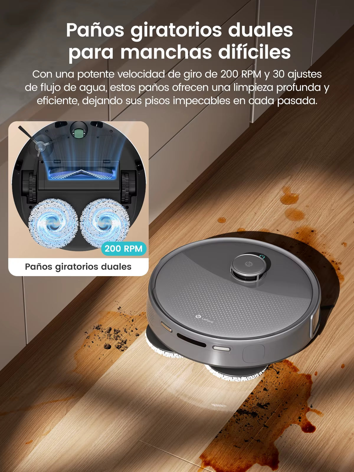 M3 Max Robot Vacuum, Robot Vacuum and Mop, 20000Pa Suction, Anti-Tangle Brushes, Dual Spinning Mop, Auto Mop Washing