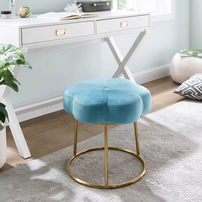 Seraphina Accent Vanity Stool -Blue
