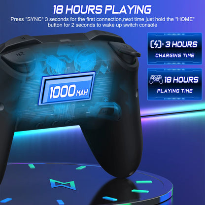 Q218 Wireless Switch Controller for Nintendo Switch/Oled/Lite/Android/Ios/ PC with Programmable,Turbo,6-Axix Gyro
