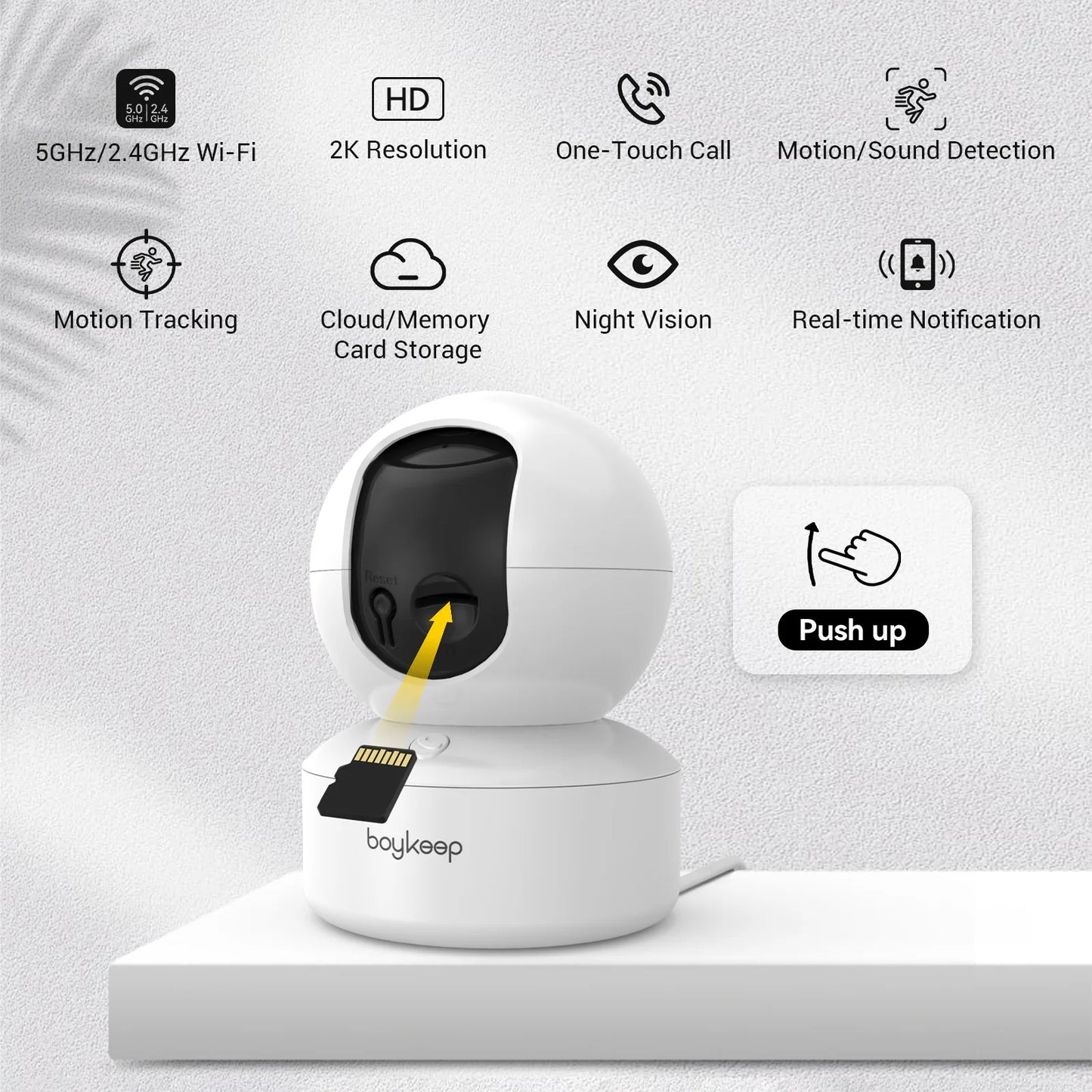 Smart Camera 2K Security Protection Wifi Surveillance 5G/2.4Ghz Indoor Baby Night Vision 360° Pan & Tilt 2-Way Audio K30