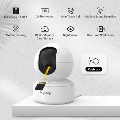 Smart Camera 2K Security Protection Wifi Surveillance 5G/2.4Ghz Indoor Baby Night Vision 360° Pan & Tilt 2-Way Audio K30