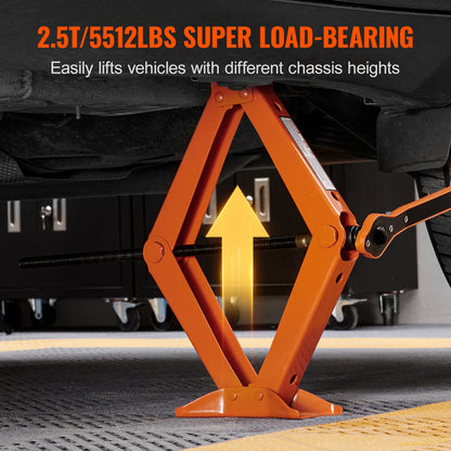 Succebuy 2.5 Ton Scissor Jack with 3.7"-17.1" Lifting Range - Portable Tire Lift for Cars, Trucks, and SUVs