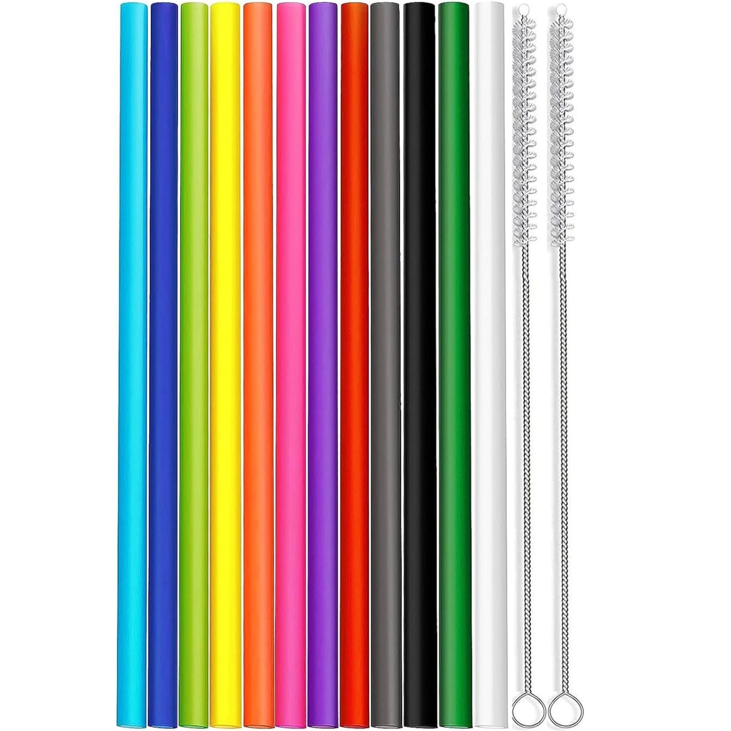 Set of 12 Long Color Replacement Straws for 40 Oz and 30 Oz Tumblers