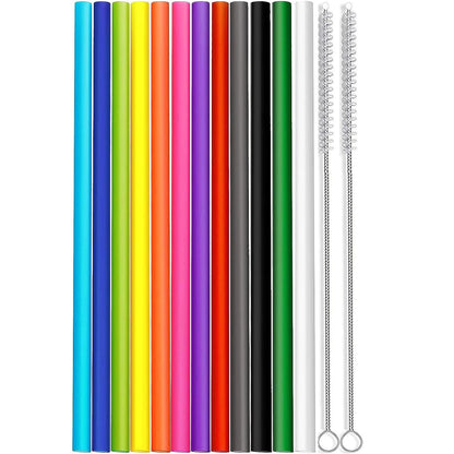 Set of 12 Long Color Replacement Straws for 40 Oz and 30 Oz Tumblers