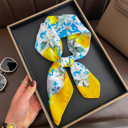 2025 New Fashion 70X70Cmprinted Women'S Scarf Pashmina Silk Scarf Square Shawl Decorative Headband Neck Luxury Design Bandana