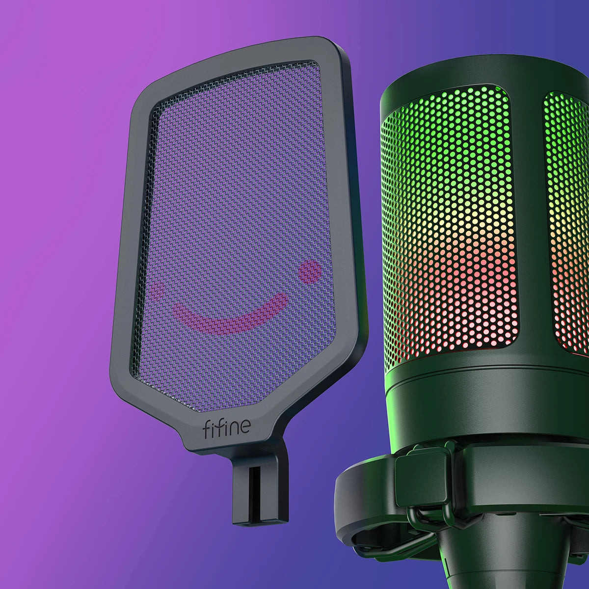 FIFINE Ampligame USB Condenser Microphone for Gaming and Streaming with Pop Filter, Shock Mount, and Gain Control for PC/MAC