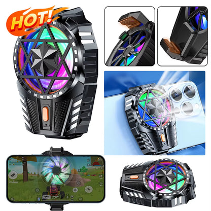 Rechargeable Mobile Phone Game Cooler with Adjustable 3-Speed Back-Clip Fan for Smartphones and Tablets