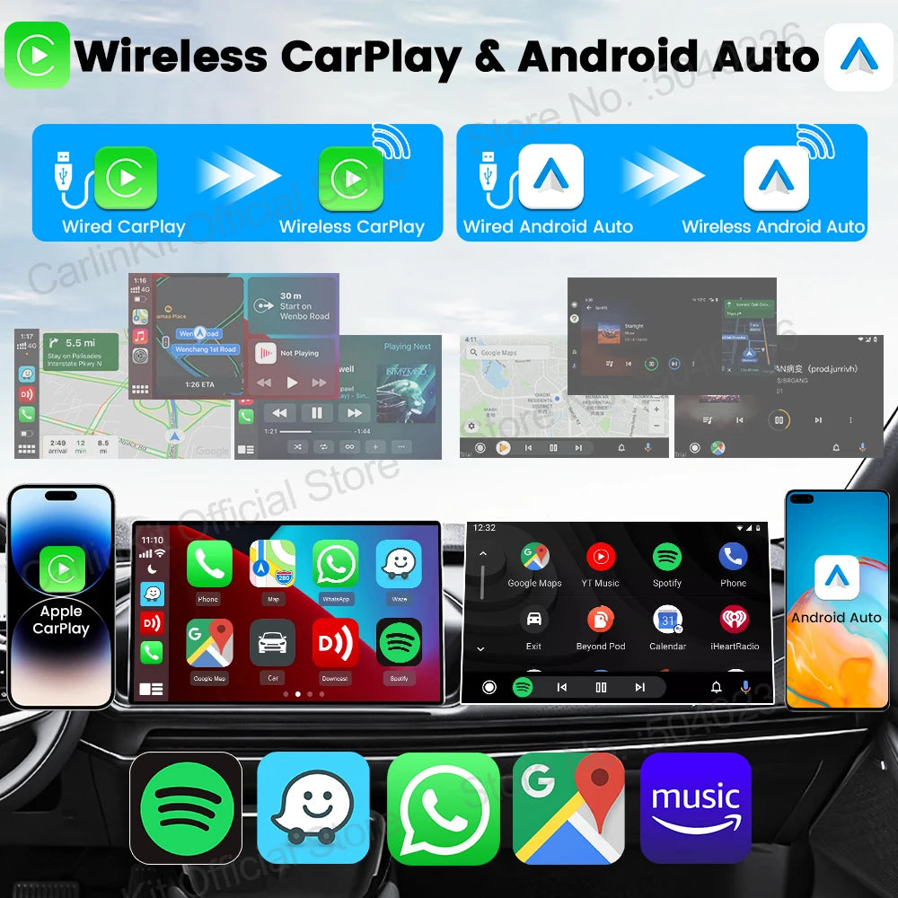 Carlinkit 5.0 Mini Ultra & Mini 5 Pro Wireless Adapter for Seamless Wireless CarPlay and Android Auto Connectivity