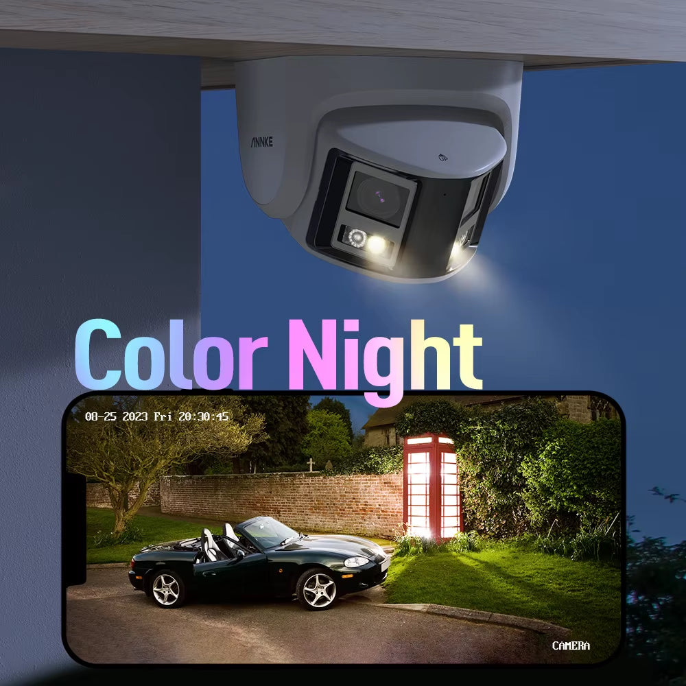 Smart Home 180° 8MP DUO POE Dual Lens Wide View Outdoor Video POE Camera,4K AI Human Detect,8Mp Security CCTV Camera