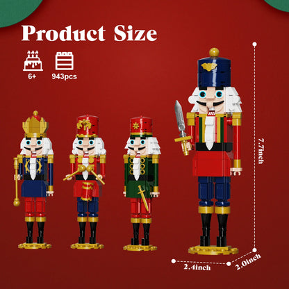 Christmas Nutcracker Building Block Set - 943 Piece Nutcracker King and Soldier Toy Gift for Children