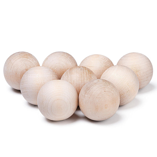Swedish Stickhandling Balls Unfinished Hardwood No Bounce Floorball Training Equipment for Floor Dribbling Skills Dekes Fakes & Ball Handling Drills 2 Inch Diameter