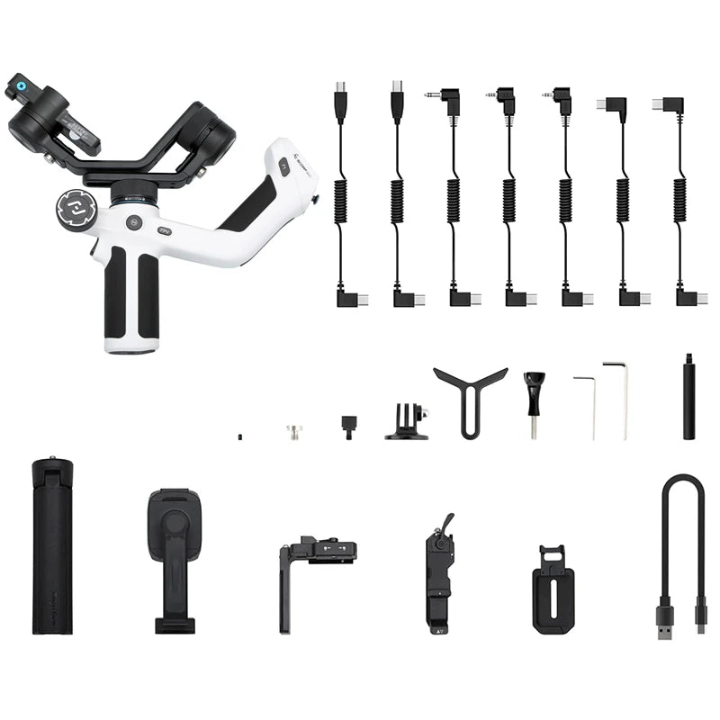 SCORP Mini 2 Handheld Gimbal 3-Axis Mirrorless & Action Camera Smartphone with AI Tracker Magnetic Fill, 1.2Kg Payload