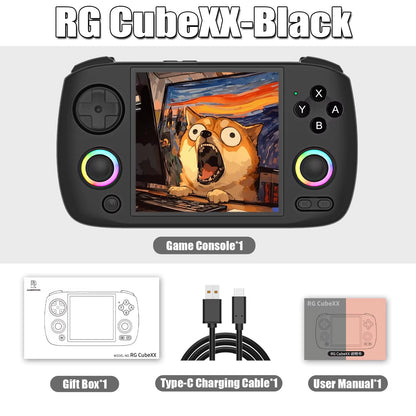 RG Cubexx Retro Handheld Game Console 3.95 Inch IPS Screen Linux System Built-In 64G TF Card 5056 Games Support HD Out