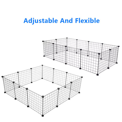 Indoor Portable Metal Wire Playpen for Small Animals - Ideal for Guinea Pigs and Rabbits