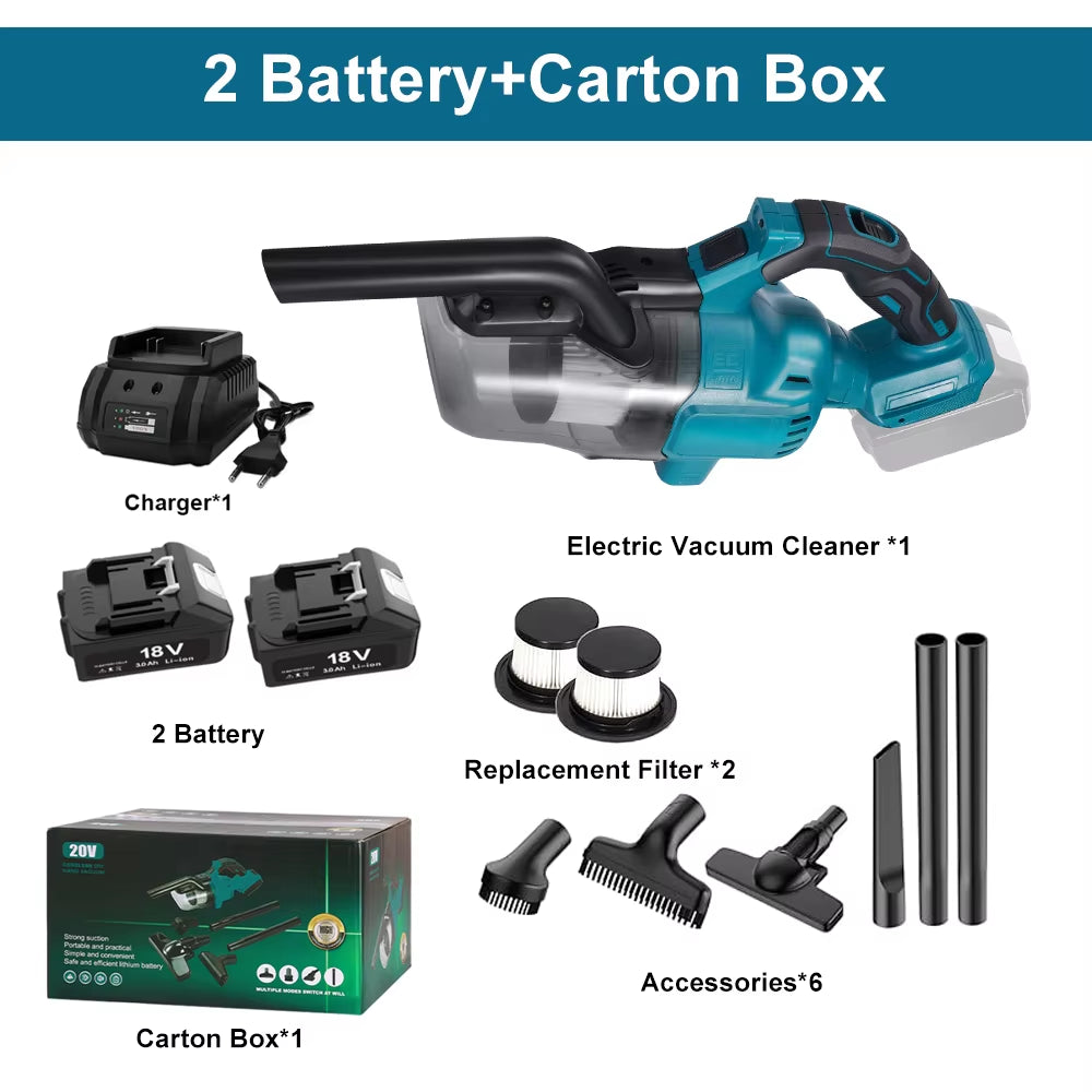 Electric Vacuum Cleaner Cordless Portable Handheld Power Vacuum Cleaner Multi-Function Dust Cleaning Tool for Makita 18V Battery