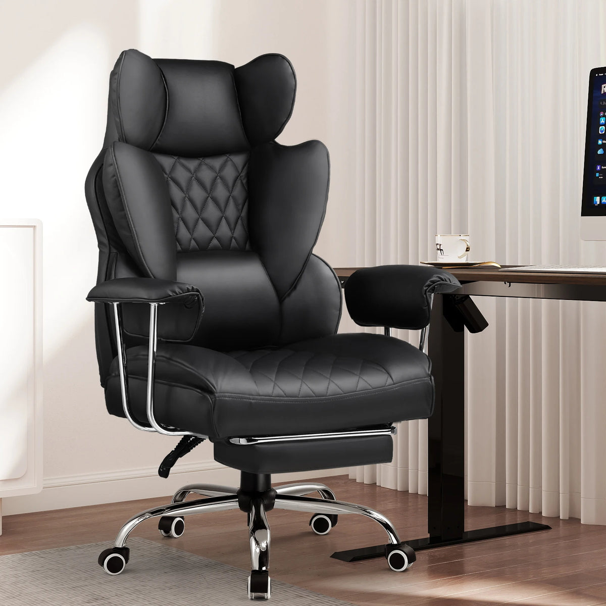 Ergonomic Big and Tall Gaming Chair with Pocket Spring Lumbar Support and Footrest