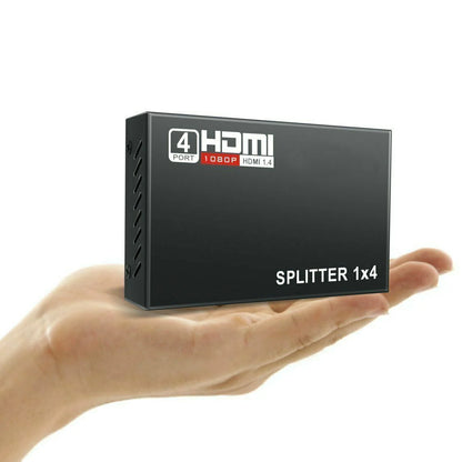 4 Port HDMI 4K Hub Multi Splitter & Amplifier for 3D HDTV 1080P 1X4 1 in 4 Out
