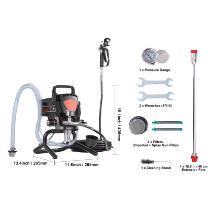 Succebuy High Efficiency 750W/950W Electric Airless Paint Sprayer - 3000PSI Handheld Solution for Home Interior Applications