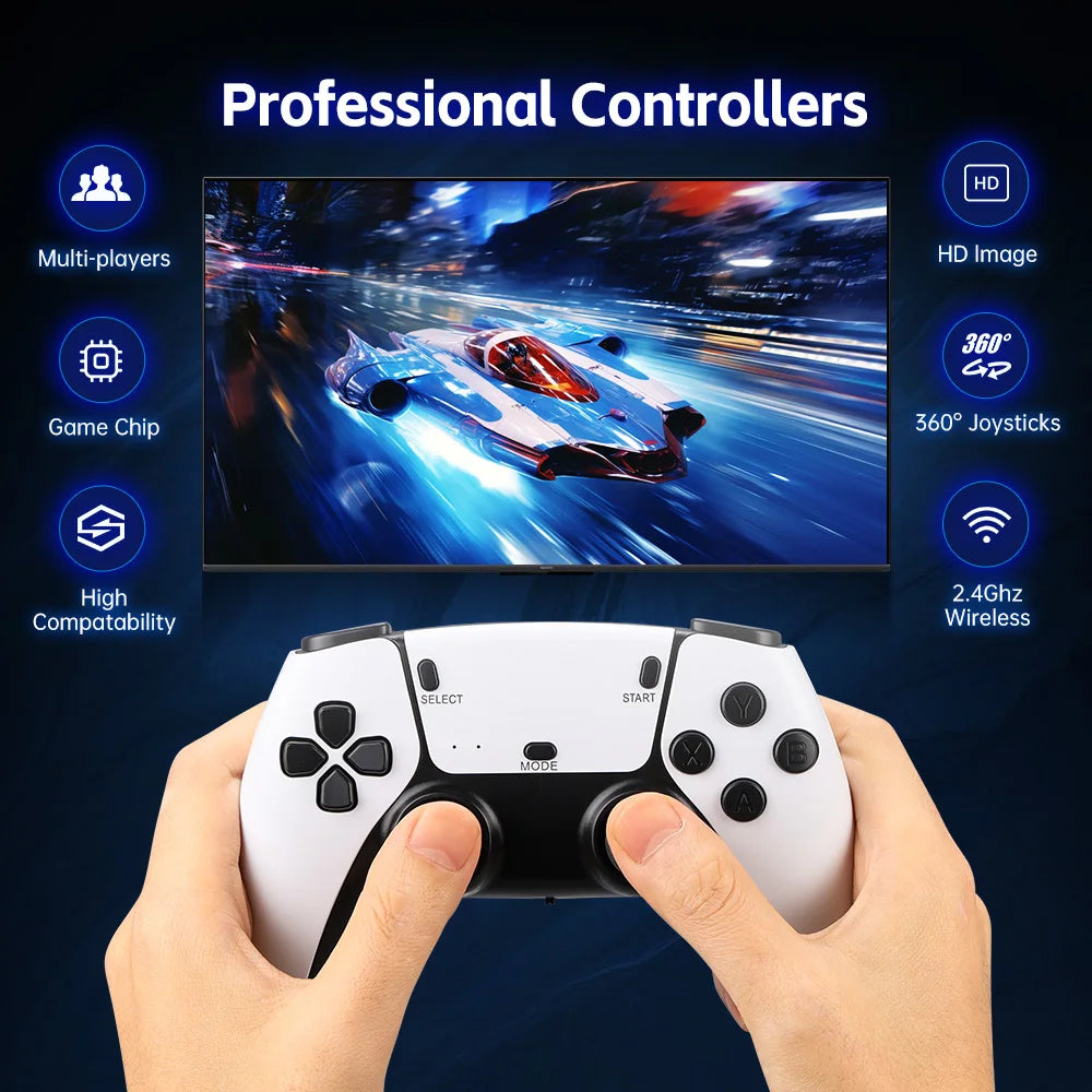 M15 4K Game Stick TV Video Game Console 64G Built-In 20000 Games Retro Handheld Game Player with Wireless Gamepad Controller