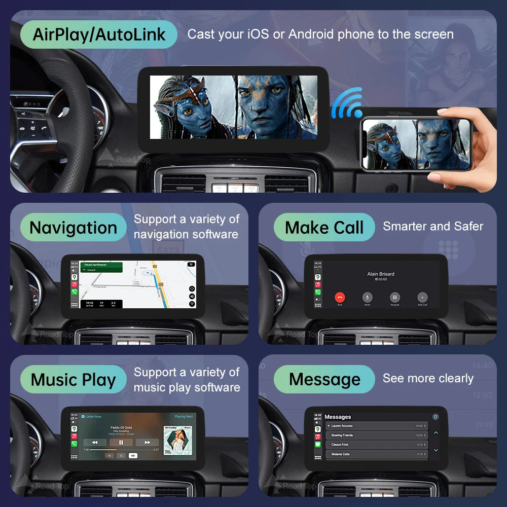 Linux Touchscreen GPS System for Mercedes Benz G-Class W463 (2013-2018) with Wireless CarPlay, Android Auto, and AirPlay Mirroring