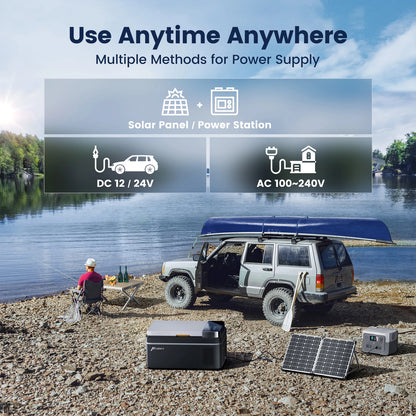  12 Volt Car Refrigerator 22Quart 12V Car Fridge Portable Freezer with Compressor 21L Mini Electric Cooler (-4℉~68℉) with 12/24V DC & 110V AC for Camping, RV, Travel, Truck, Boat and Home Use