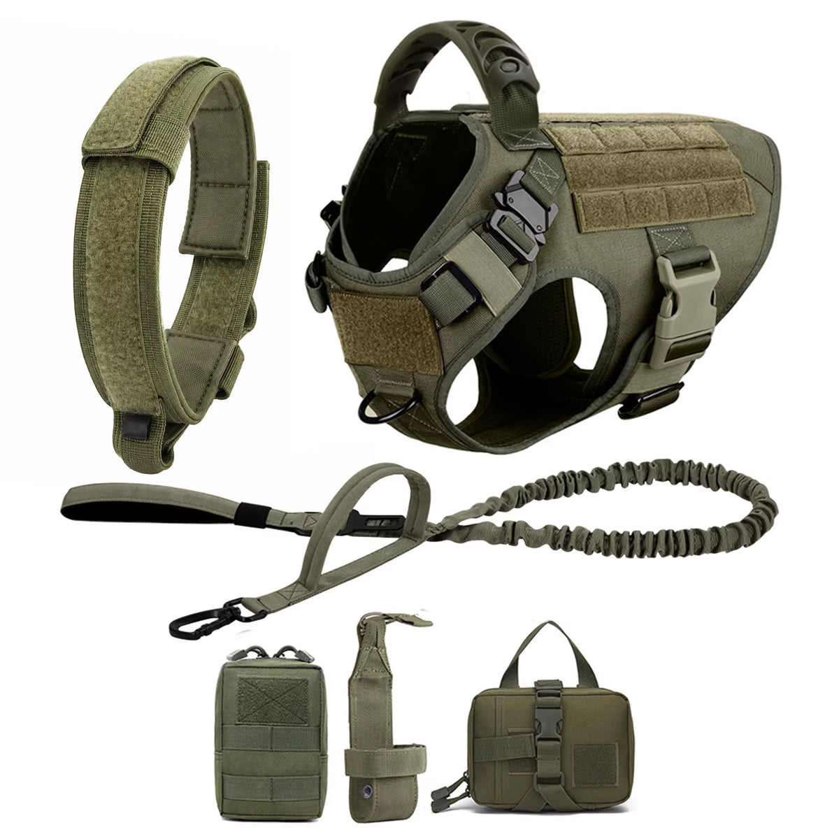 Large Dog Harness and Leash Set for German Shepherds and Malinois - Training and Walking Vest with Collar for Medium to Large Dogs