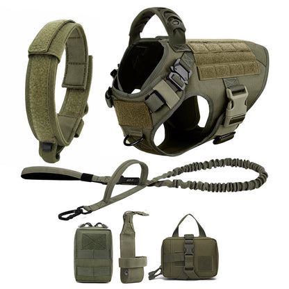 Large Dog Harness and Leash Set for German Shepherds and Malinois - Training and Walking Vest with Collar for Medium to Large Dogs