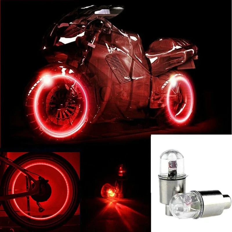 Durable Tire Valve Cap Lights - 2/4/8 Pack for Cars, Motorcycles, and Bicycles