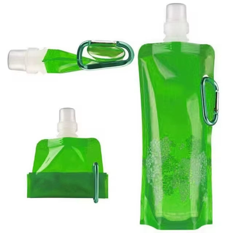 500ML Portable Ultralight Foldable Silicone Folding Water Bottle Water Bag Outdoor Sport Supplies Hiking Camping Soft Flask Bag