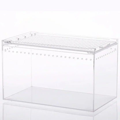 Transparent Acrylic Reptile Breeding Box Spider Lizard Amphibian Terrarium Leak-Proof Pet Habitat Arboreal Tarantula Enclosure