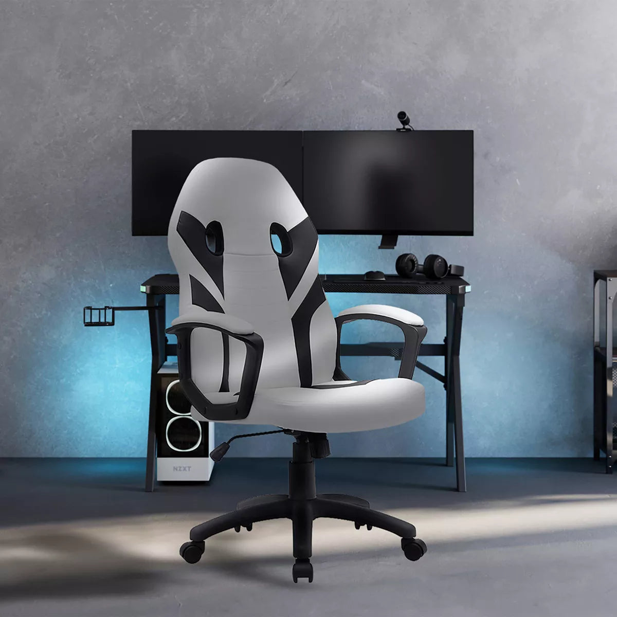 46.26" Josie Gaming Chair White/Black
