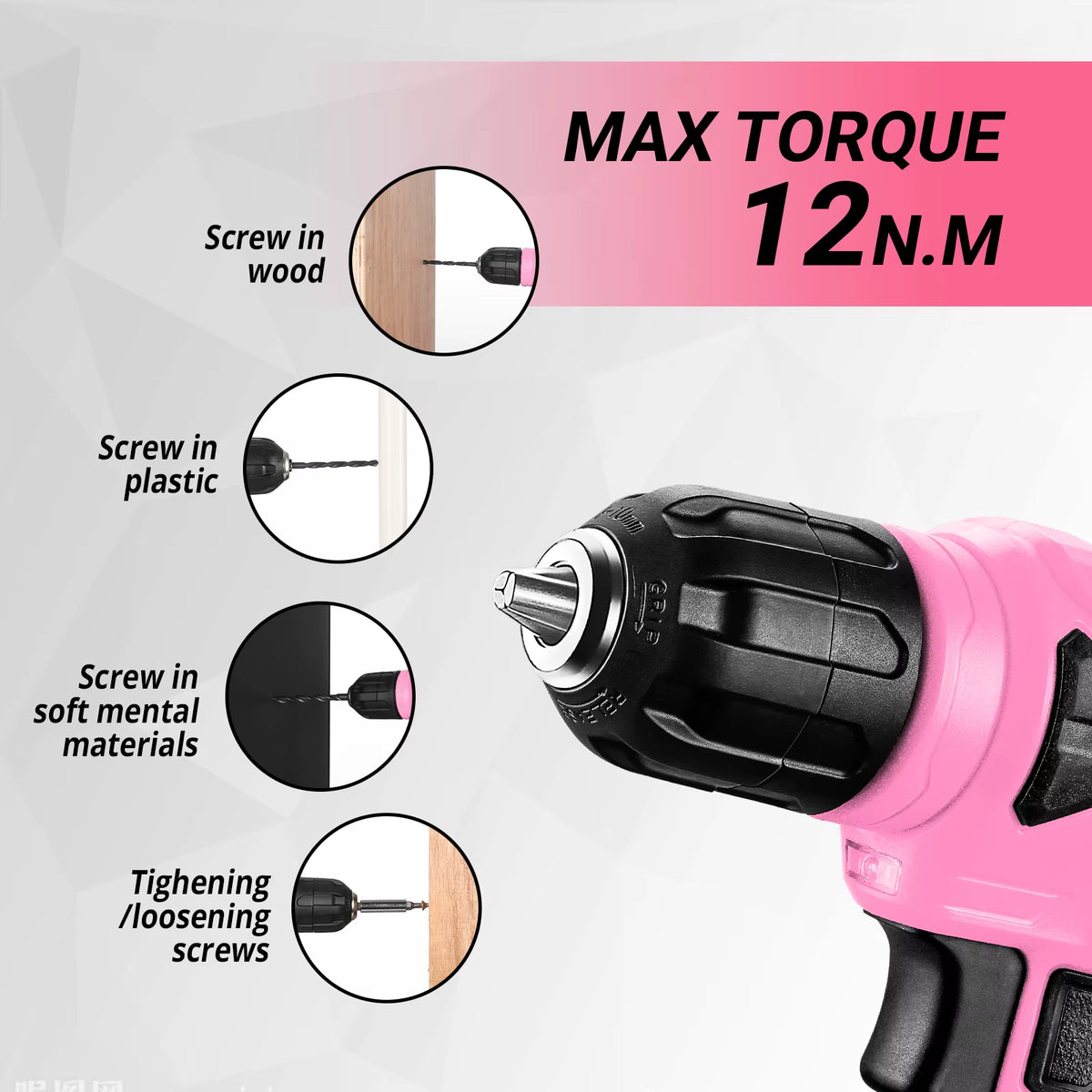 126Pcs Power Tool Combo Kits with 8V Cordless Drill,10Mm 3/8'' Keyless Chuck,Professional Home Household DIY Hand Tool Kits