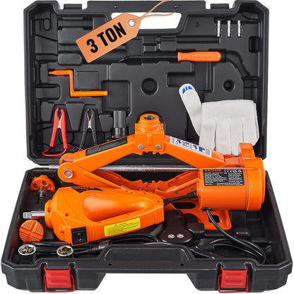 Succebuy 3 Ton (6600 lbs) 12V Electric Scissor Car Jack - Portable Tire Change Solution for SUVs, Trucks, and Sedans