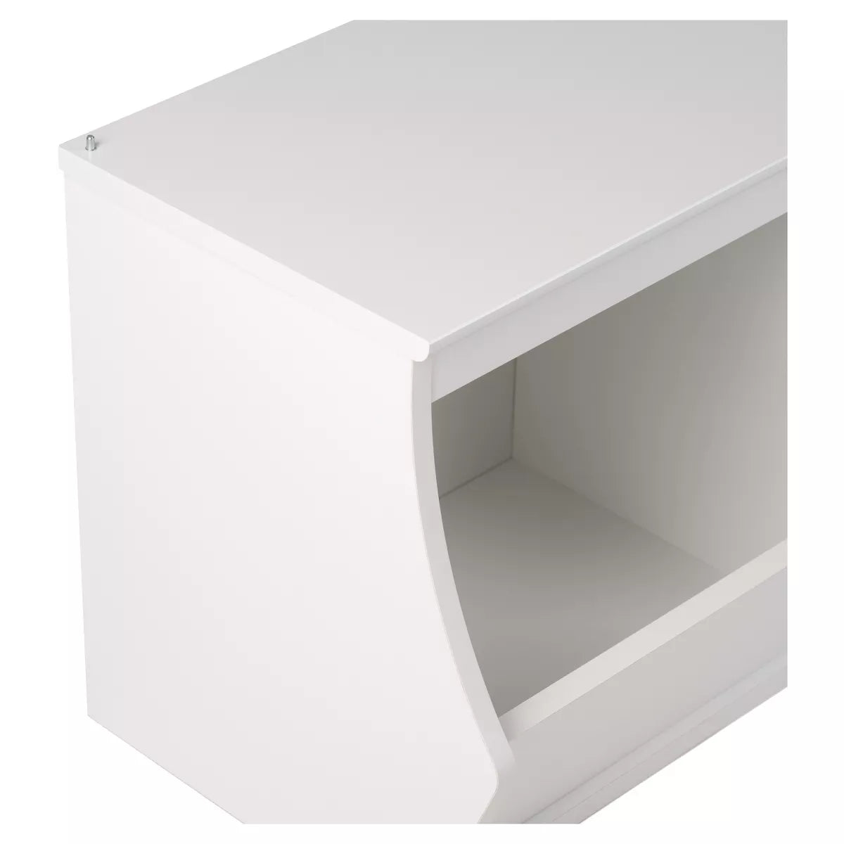 Entryway Storage Cubbie with Six Bins - White Laminated Organizer with Metal Hardware and Particle Board Frame