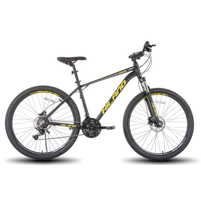 Aluminum Mountain Bike 21 Speeds, Hydraulic Disc-Brakes, Lock-Out Suspension Fork, 27.5 Inch Wheel, Bike for Men Mens
