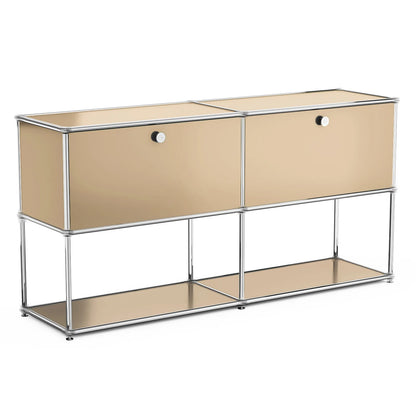 Contemporary Stainless Steel Storage Cabinet and TV Stand for Living Room and Home Office