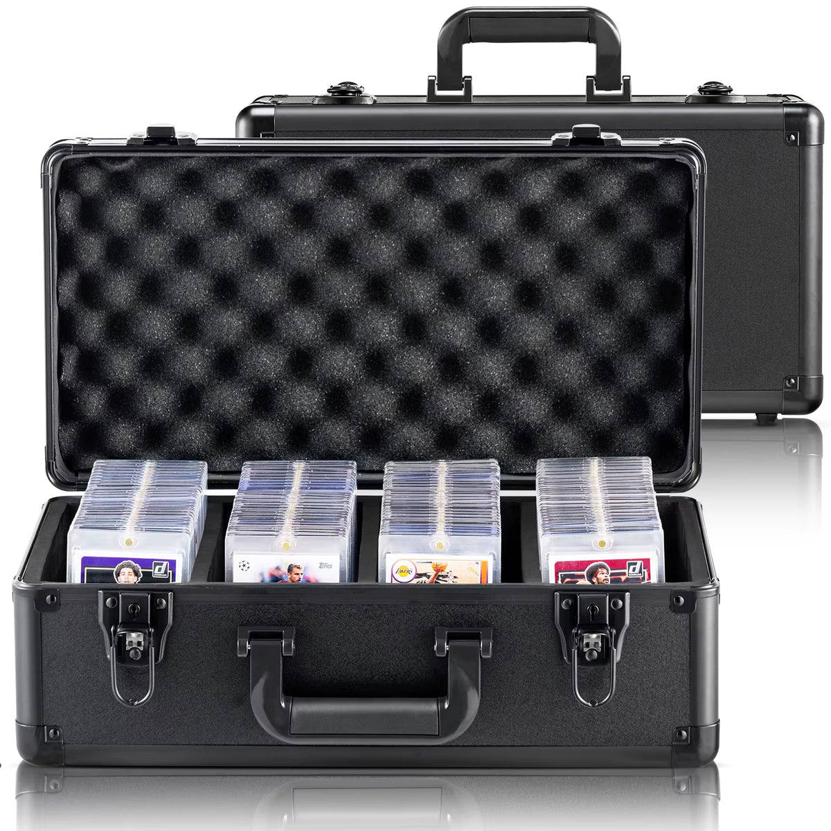Succebuy Premium Graded Card Storage Box with Key Lock or Coded Lock - 4 or 5 Slot Options and Foam Dividers for 96/108/120/162 PSA Graded Cards