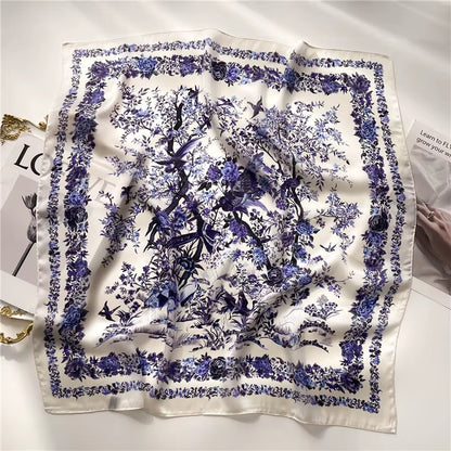 2025 New Fashion 70X70Cmprinted Women'S Scarf Pashmina Silk Scarf Square Shawl Decorative Headband Neck Luxury Design Bandana