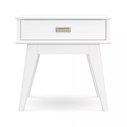 Tierney Mid Century End Table White