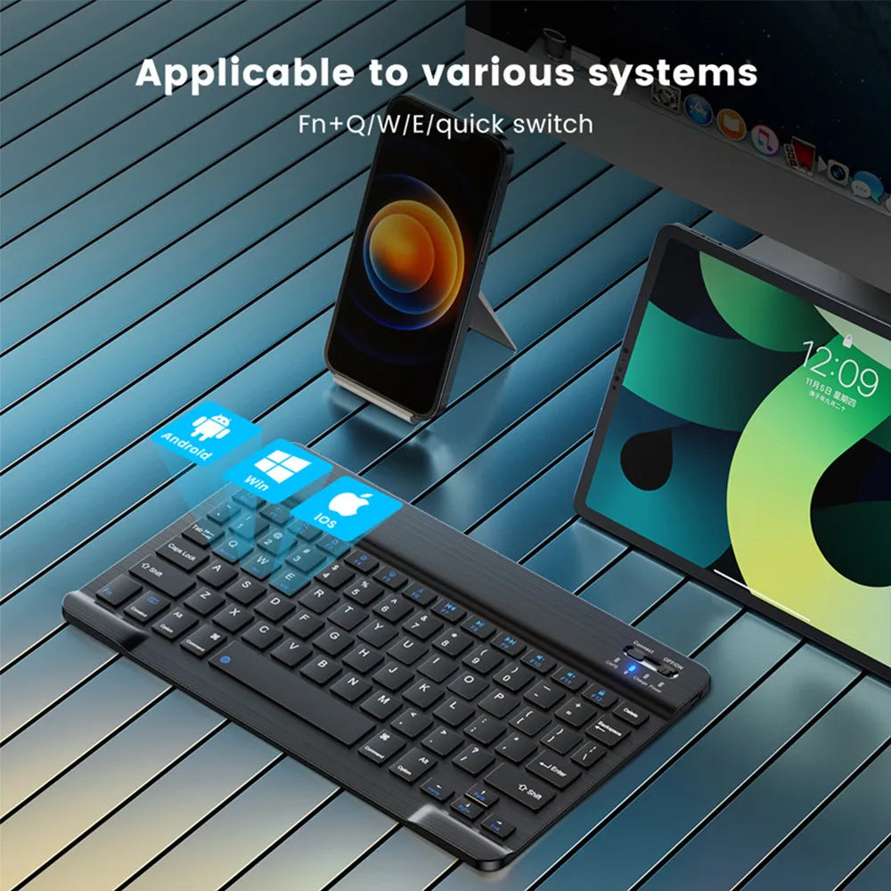 Wireless Bluetooth Keyboard and Mouse for iOS, Android, and Windows Tablets - Compatible with iPad Air, Mini, Pro 