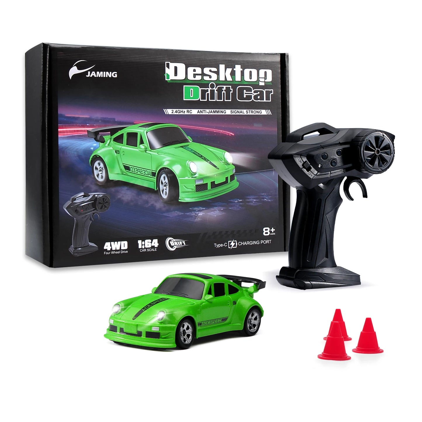 1:64 4WD RC Drift Car 2.4G High Speed Remote Control Racing Mini Car Full Proportions Desk Competition Toy Boy Ideal Gift