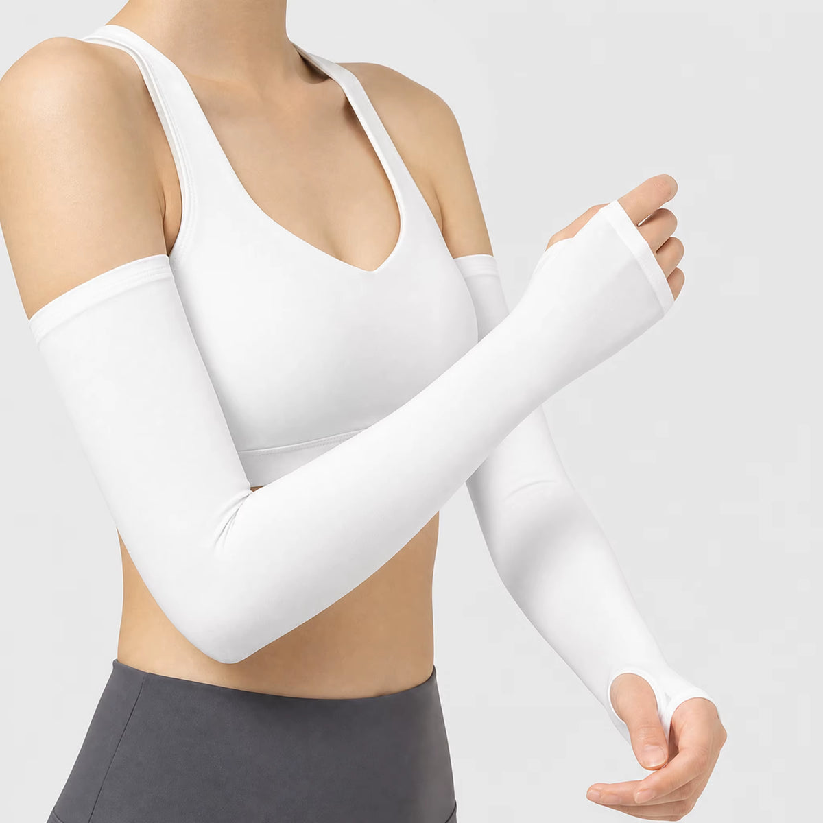 Ice Silk Sun Protection Sleeves - Nylon Fabric, SPF 50+, Enhanced Breathability, 99% UV Protection for Cycling and Sports