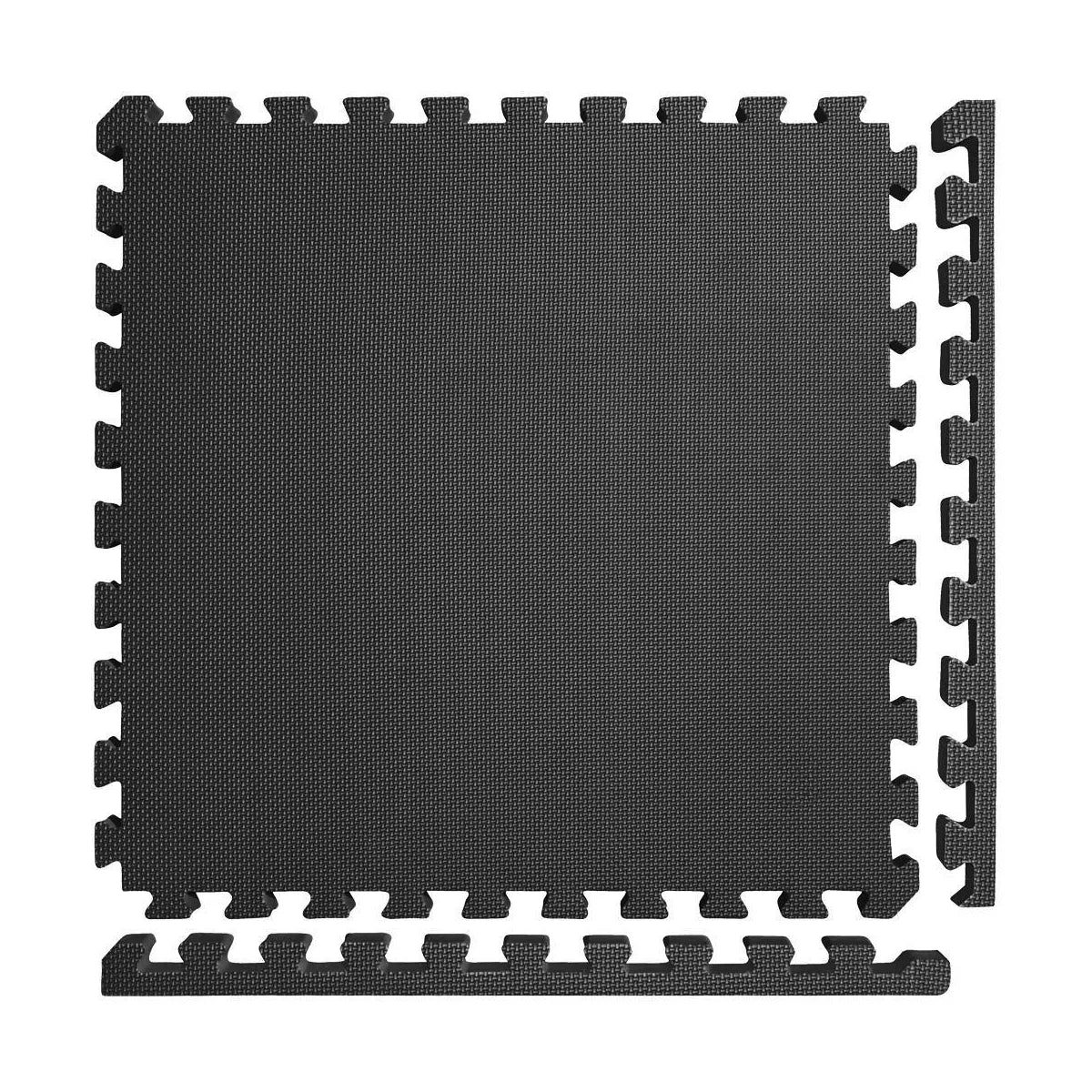 X-Thick 1.5-Inch Interlocking Gym Flooring Tiles - 16 Piece Set, Black
