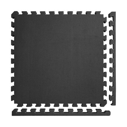 X-Thick 1.5-Inch Interlocking Gym Flooring Tiles - 16 Piece Set, Black