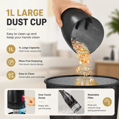 PBHPBH Corded Vacuum Cleaner with 26Kpa Strong Suction and 5-Meter Cord Length, Ideal for Home Environments and Pet Hair Removal, Includes Crevice Tool for Easy Corner Cleaning
