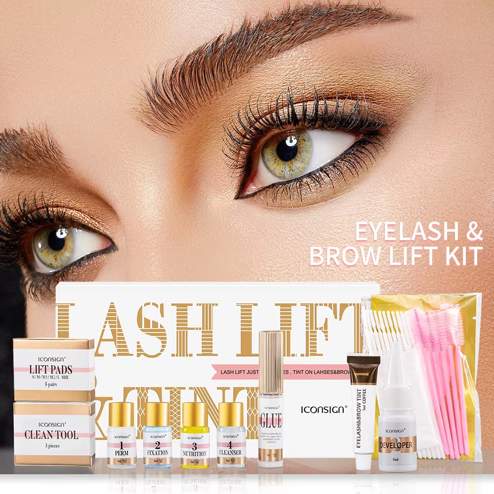 ICONSIGN Professional Eyelash Lift and Tint Kit with Brow Lamination Dye - Eye Makeup Tools