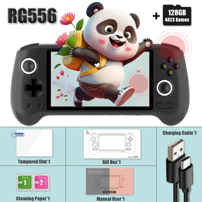 RG556 Retro Handheld Game Console 64Bit Android 13 System Unisoc T820 5.48-Inch AMOLED Screen Hall Joystick Game Player
